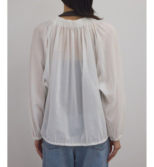 SALON adam et rope'「シアーギャザージップブルゾン/ブラウス［冷房対策・日除け］」|シャツ・ブラウス|