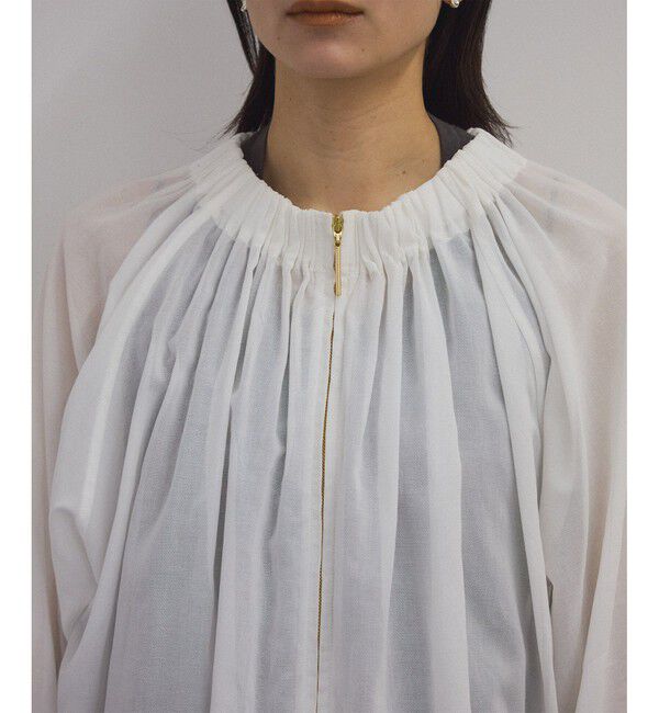 SALON adam et rope'「シアーギャザージップブルゾン/ブラウス［冷房対策・日除け］」|シャツ・ブラウス|