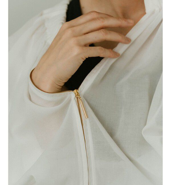 SALON adam et rope'「シアーギャザージップブルゾン/ブラウス［冷房対策・日除け］」|シャツ・ブラウス|