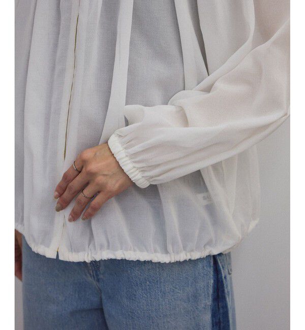 SALON adam et rope'「シアーギャザージップブルゾン/ブラウス［冷房対策・日除け］」|シャツ・ブラウス|