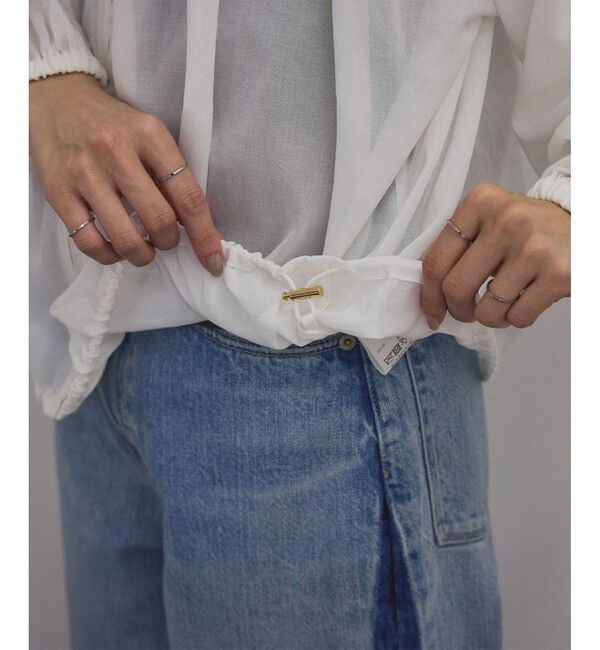 SALON adam et rope'「シアーギャザージップブルゾン/ブラウス［冷房対策・日除け］」|シャツ・ブラウス|