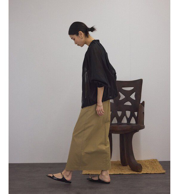 SALON adam et rope'「シアーギャザージップブルゾン/ブラウス［冷房対策・日除け］」|シャツ・ブラウス|