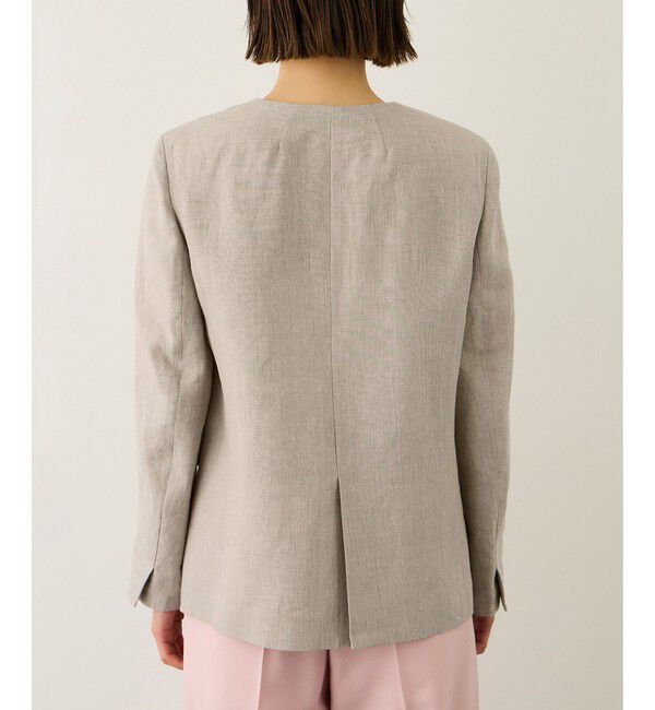 ROPE「リネンノーカラージャケット/セットアップ対応」|ノーカラージャケット|