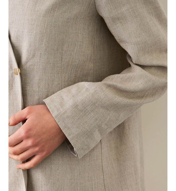 ROPE「リネンノーカラージャケット/セットアップ対応」|ノーカラージャケット|