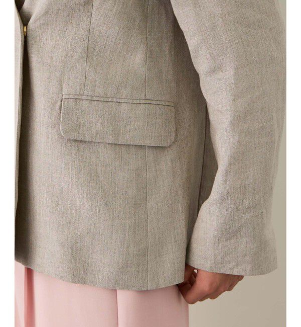 ROPE「リネンノーカラージャケット/セットアップ対応」|ノーカラージャケット|