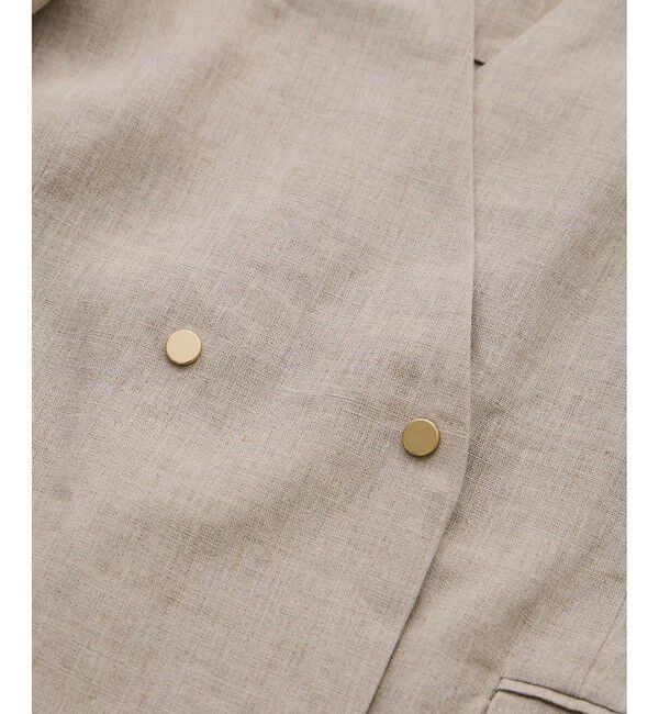 ROPE「リネンノーカラージャケット/セットアップ対応」|ノーカラージャケット|