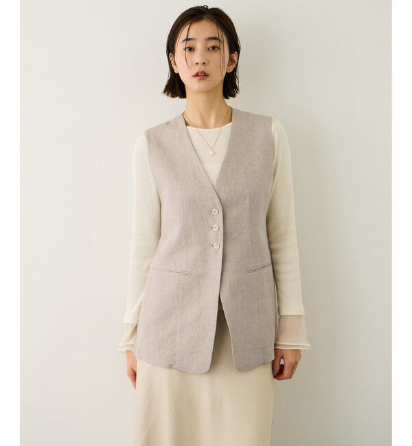 ROPE「リネンスリーブレスジレ/セットアップ対応」|ベスト・ジレ|