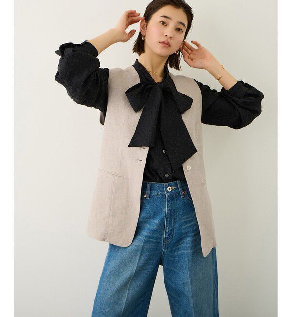 ROPE「リネンスリーブレスジレ/セットアップ対応」|ベスト・ジレ|