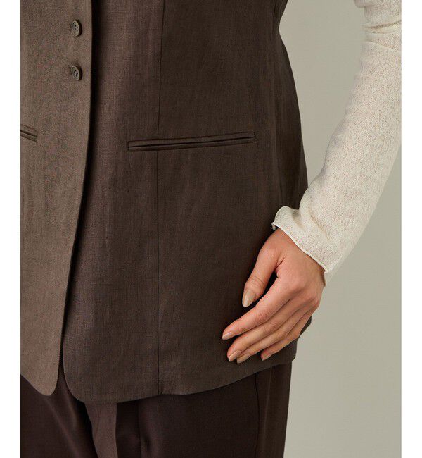 ROPE「リネンスリーブレスジレ/セットアップ対応」|ベスト・ジレ|