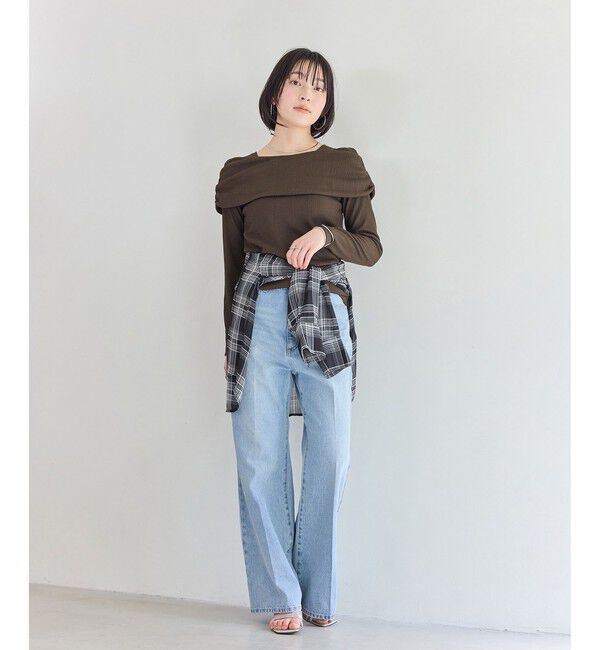 VIS「ジャガードオフショルプルオーバー/イージーケア」|Tシャツ・カットソー|