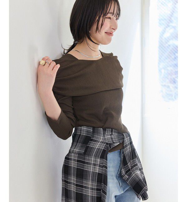 VIS「ジャガードオフショルプルオーバー/イージーケア」|Tシャツ・カットソー|