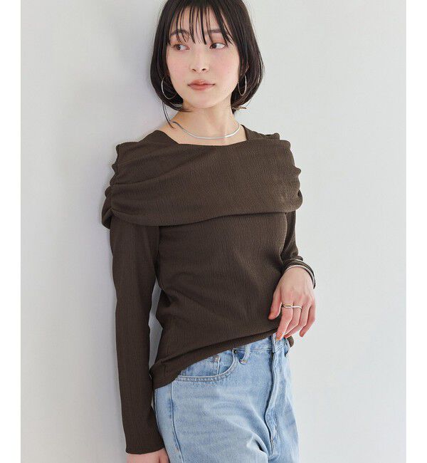 VIS「ジャガードオフショルプルオーバー/イージーケア」|Tシャツ・カットソー|