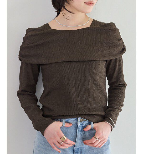 VIS「ジャガードオフショルプルオーバー/イージーケア」|Tシャツ・カットソー|