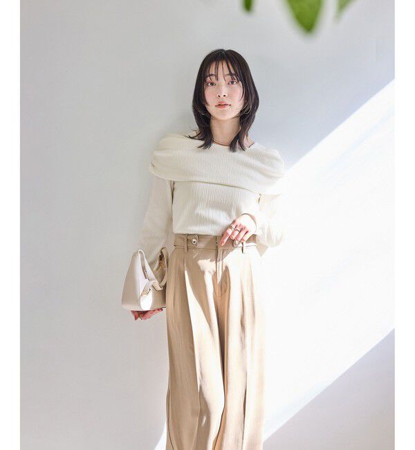 VIS「ジャガードオフショルプルオーバー/イージーケア」|Tシャツ・カットソー|