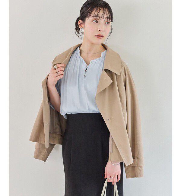 VIS「エアリーサテンハーフスリーブブラウス/イージーケア」|シャツ・ブラウス|