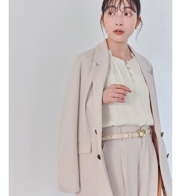 VIS「エアリーサテンハーフスリーブブラウス/イージーケア」|シャツ・ブラウス|