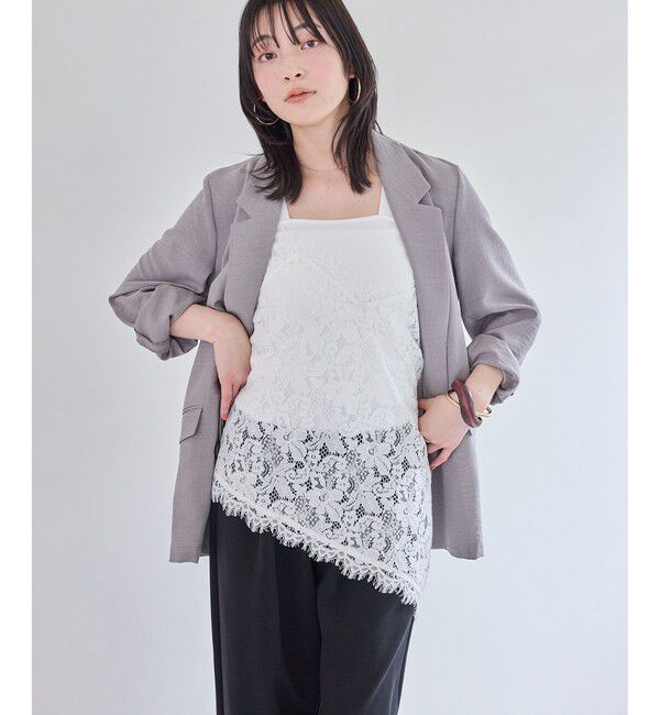 VIS「レースアシンメトリーキャミソール」|キャミソール|