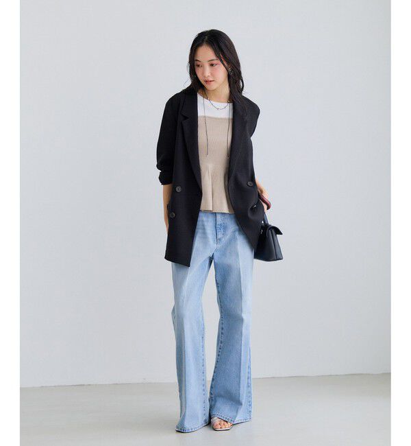 VIS「ペプラムサマーニットドッキングカットソー/イージーケア」|Tシャツ・カットソー|