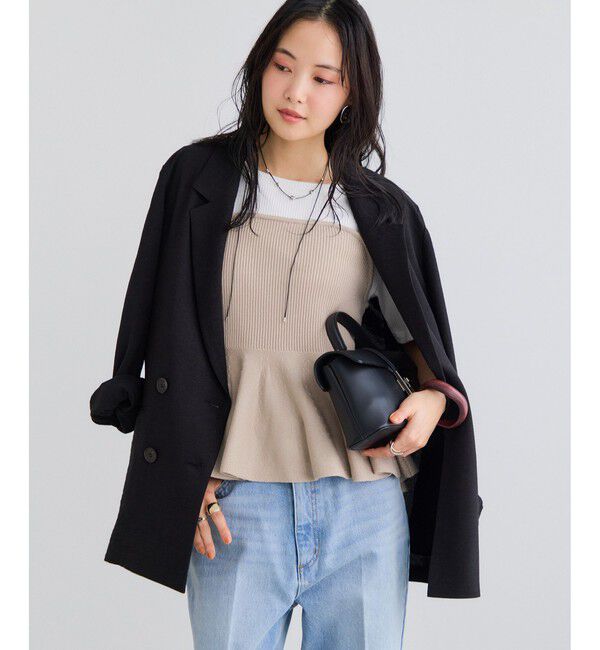 VIS「ペプラムサマーニットドッキングカットソー/イージーケア」|Tシャツ・カットソー|