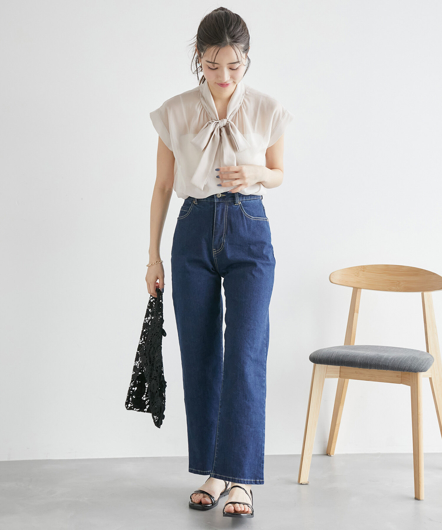 Rope&rsquo;Picnic「シアーリボンブラウス」|シャツ・ブラウス|