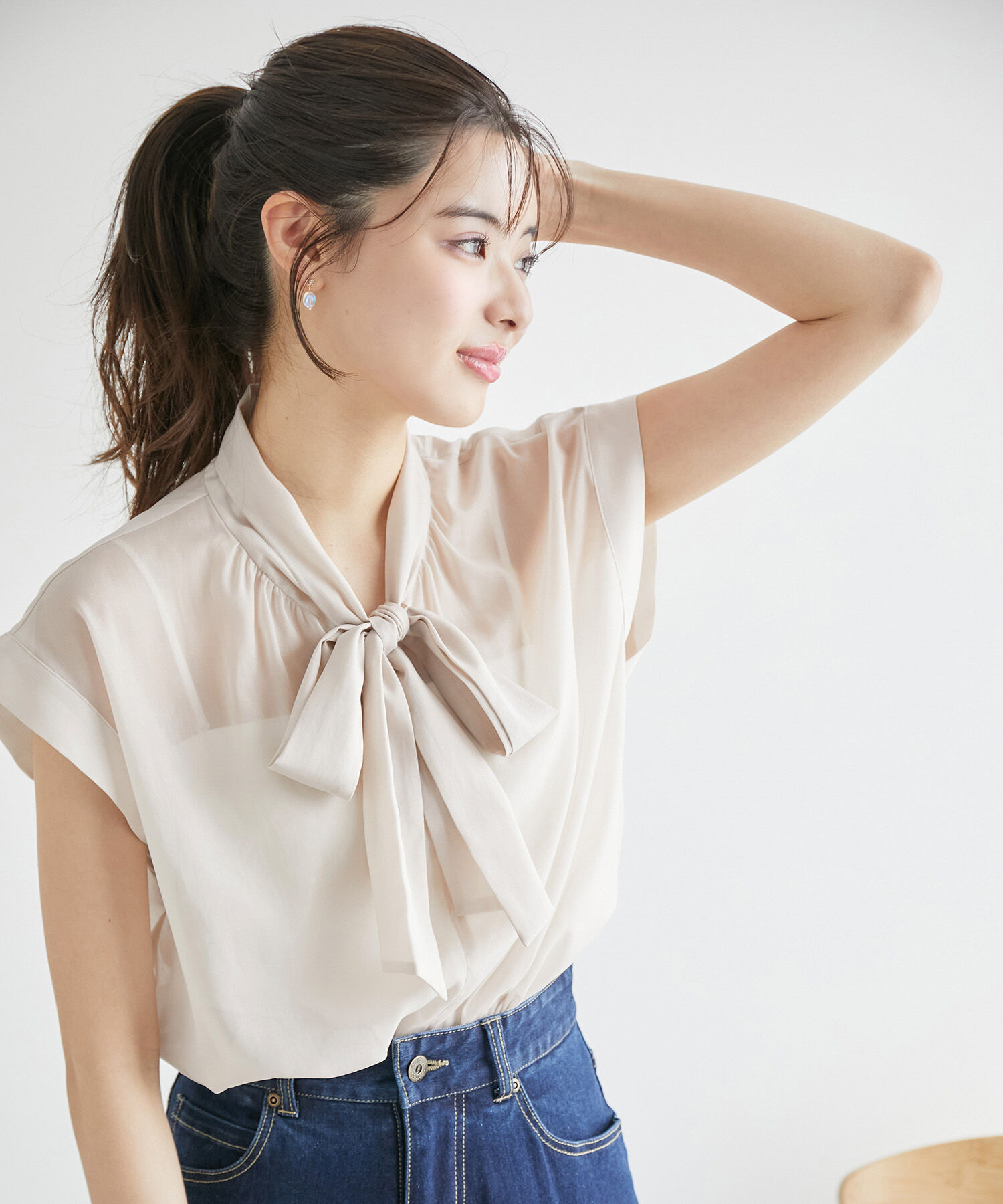 Rope&rsquo;Picnic「シアーリボンブラウス」|シャツ・ブラウス|