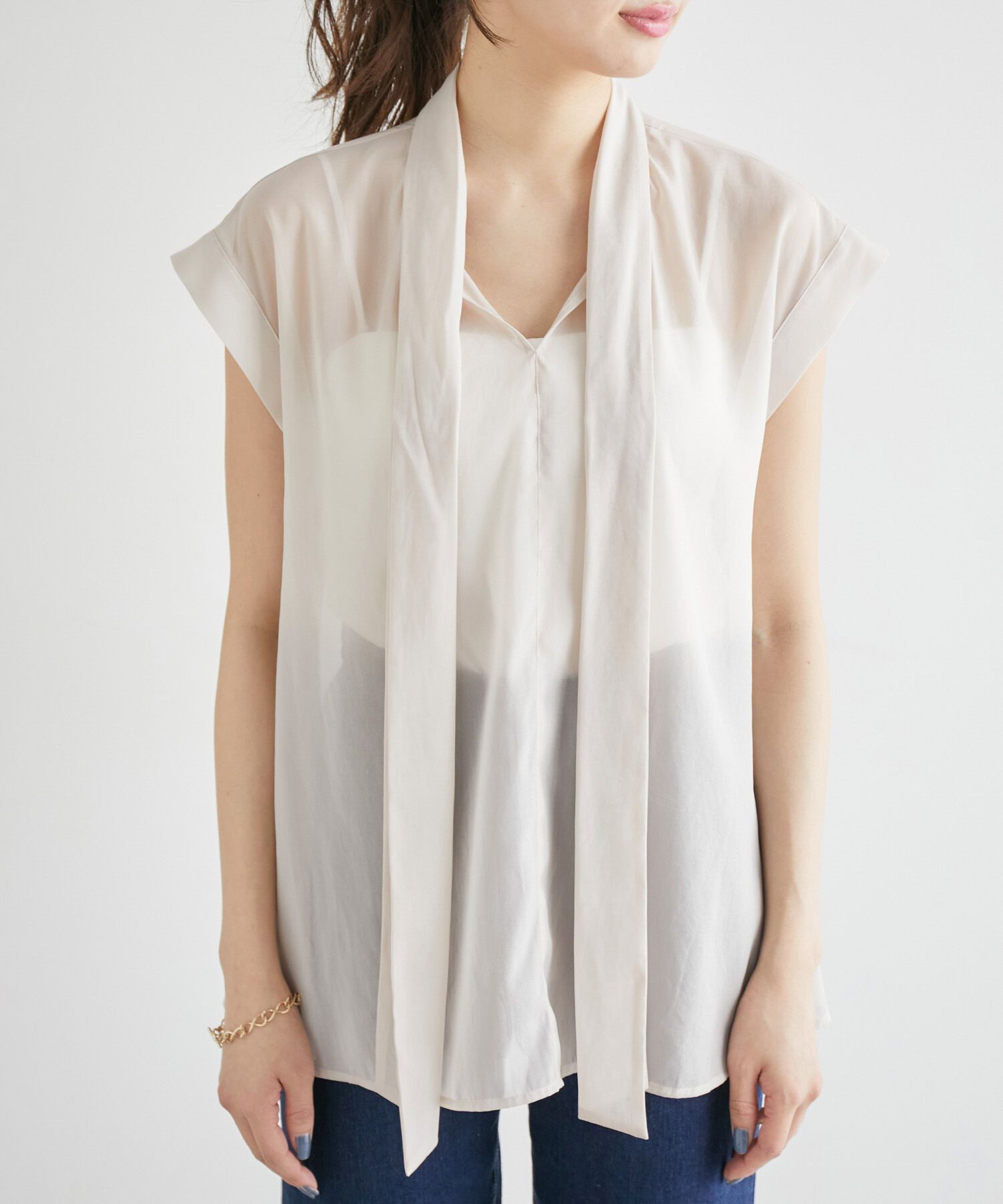 Rope&rsquo;Picnic「シアーリボンブラウス」|シャツ・ブラウス|