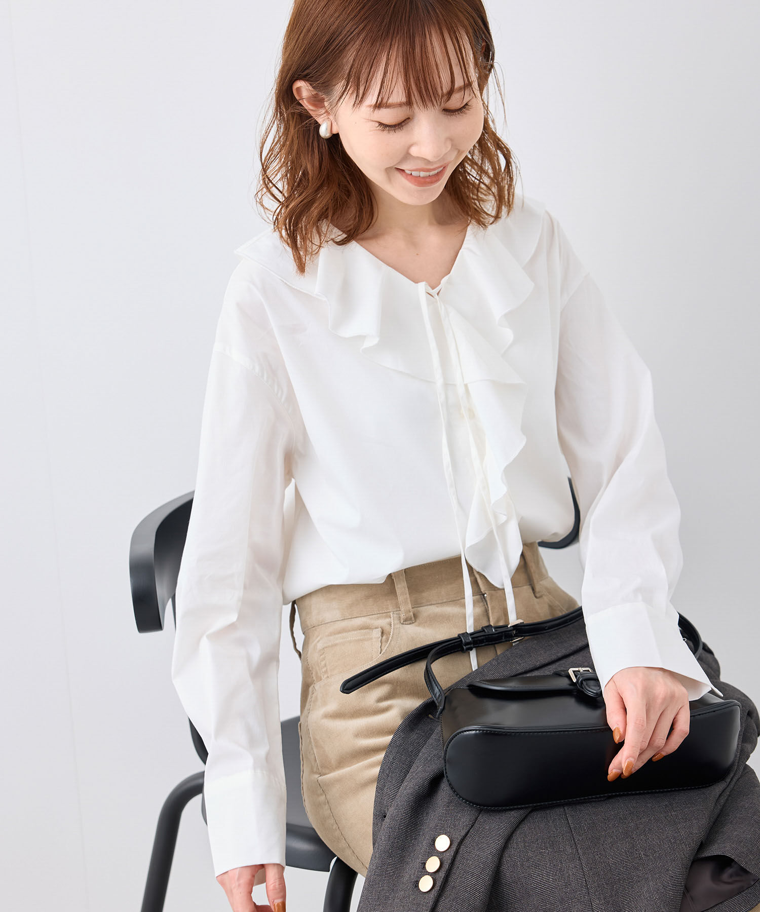 Rope&rsquo;Picnic「ラッフルブラウス」|シャツ・ブラウス|ホワイト(10)