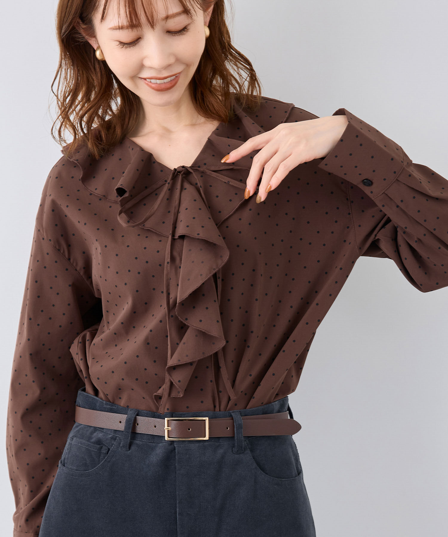 Rope&rsquo;Picnic「ラッフルブラウス」|シャツ・ブラウス|ブラウン(22)