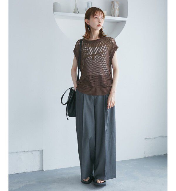 Rope&rsquo;Picnic「コード刺繍入りメッシュサマーニット」|ニット・セーター|