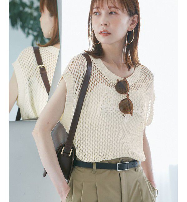 Rope&rsquo;Picnic「コード刺繍入りメッシュサマーニット」|ニット・セーター|