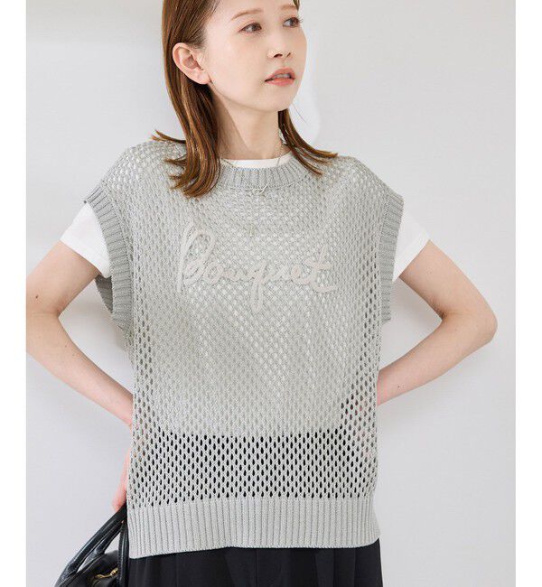 Rope&rsquo;Picnic「コード刺繍入りメッシュサマーニット」|ニット・セーター|