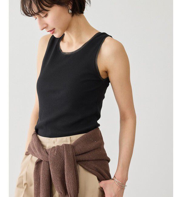 Rope&rsquo;Picnic「シアードッキングリブタンクトップ」|タンクトップ|ブラック(01)