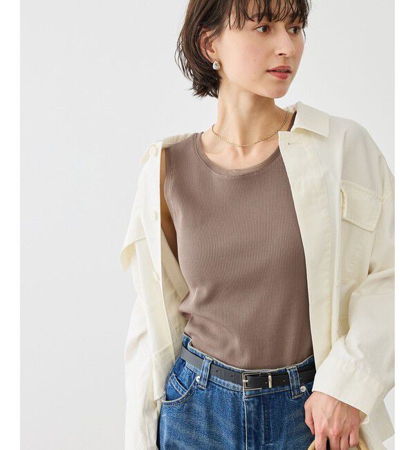 Rope&rsquo;Picnic「シアードッキングリブタンクトップ」|タンクトップ|ブラウン系(22)