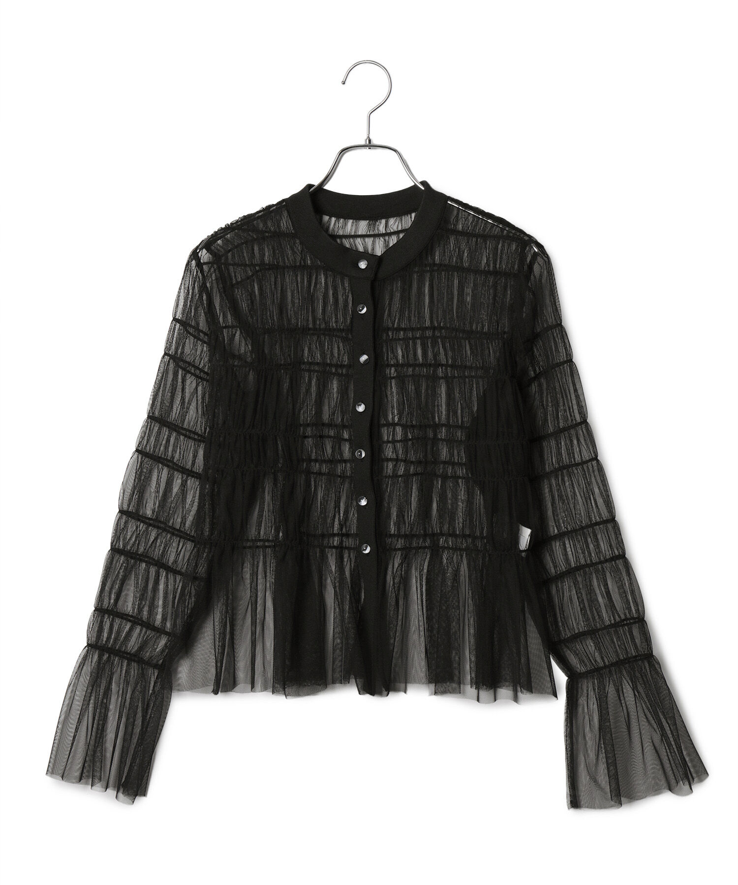 ADAM ET ROPE'「【WEB限定】ギャザーチュールカーディガン」|カーディガン|