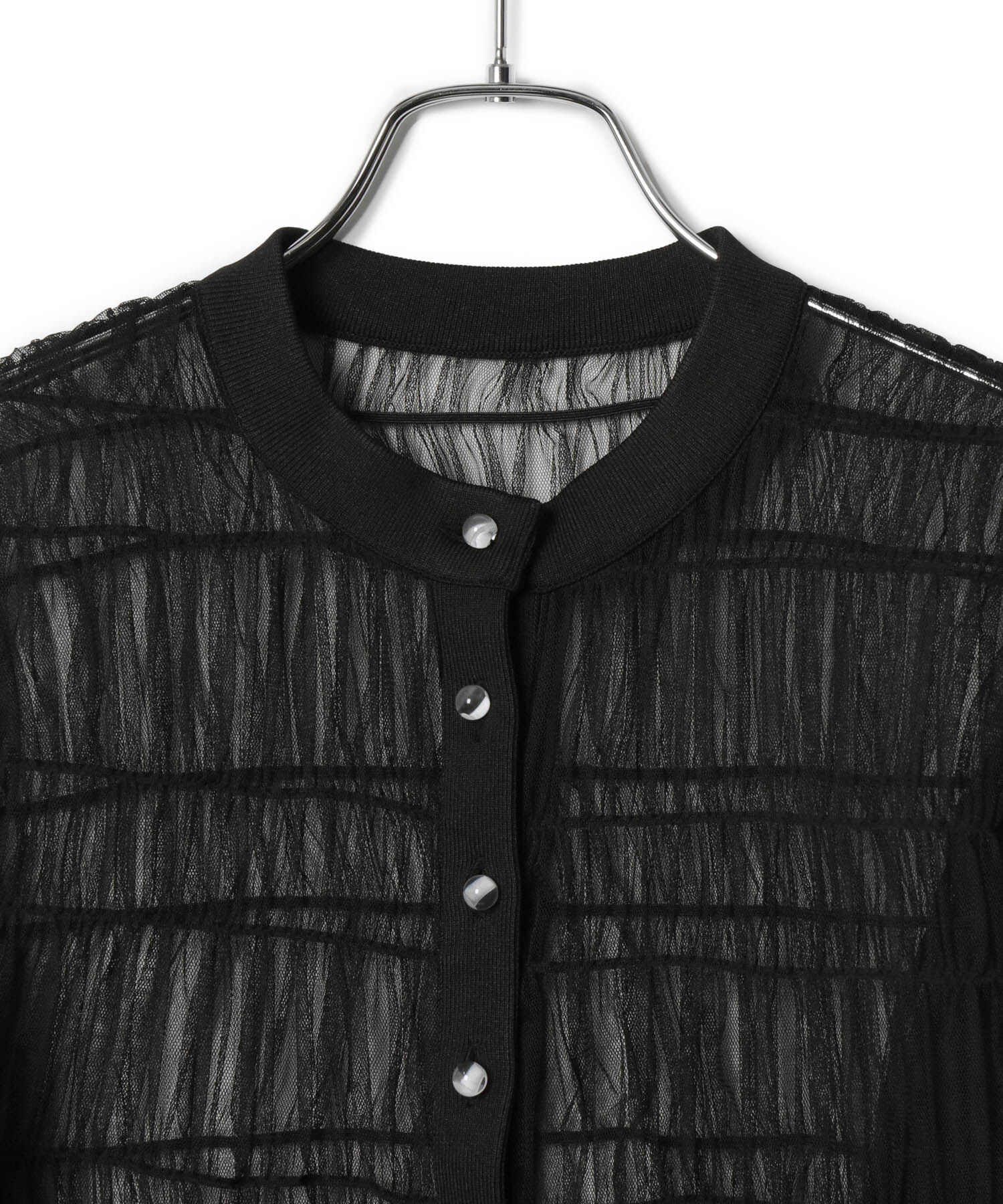 ADAM ET ROPE'「【WEB限定】ギャザーチュールカーディガン」|カーディガン|