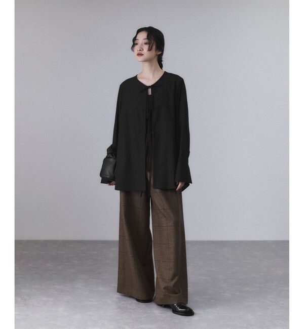 ADAM ET ROPE'「【サステナブル】リボンブラウス」|シャツ・ブラウス|