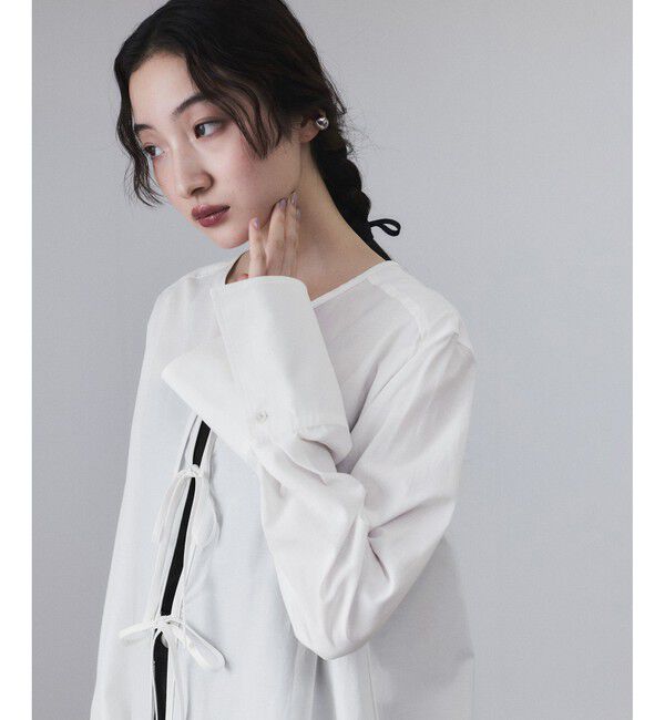 ADAM ET ROPE'「【サステナブル】リボンブラウス」|シャツ・ブラウス|ホワイト(10)