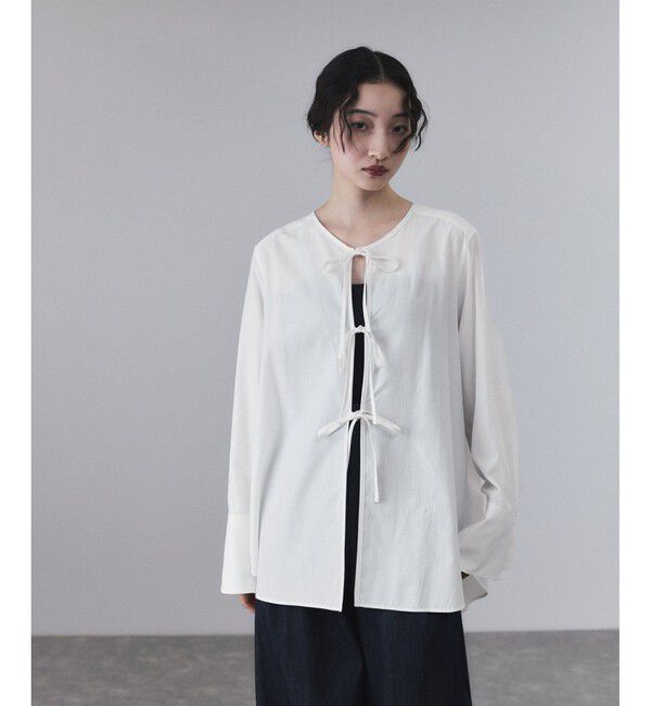 ADAM ET ROPE'「【サステナブル】リボンブラウス」|シャツ・ブラウス|