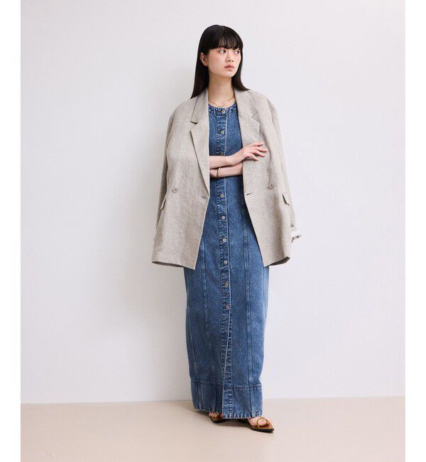 ADAM ET ROPE'「【WEB限定】ライトデニムスリーブレスワンピース」|ワンピース|