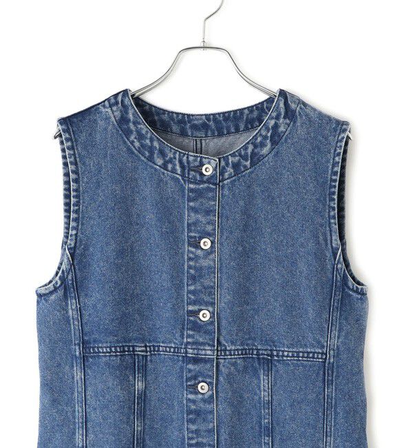 ADAM ET ROPE'「【WEB限定】ライトデニムスリーブレスワンピース」|ワンピース|