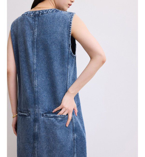 ADAM ET ROPE'「【WEB限定】ライトデニムスリーブレスワンピース」|ワンピース|