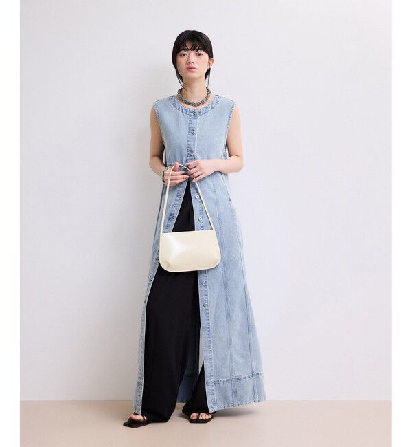 ADAM ET ROPE'「【WEB限定】ライトデニムスリーブレスワンピース」|ワンピース|