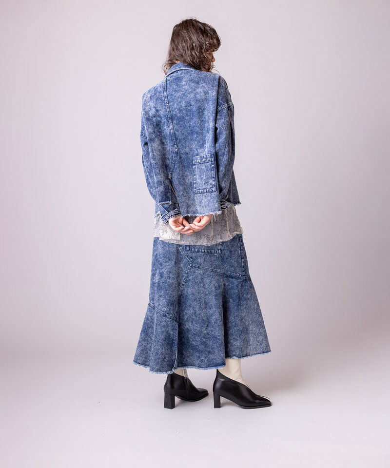  「アシンメトリーケミカルデニムスカート」|スカート|