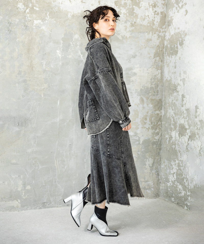  「アシンメトリーケミカルデニムスカート」|スカート|
