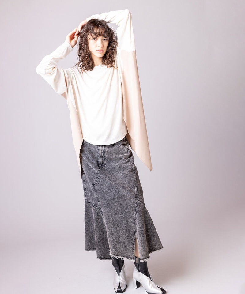  「アシンメトリーケミカルデニムスカート」|スカート|