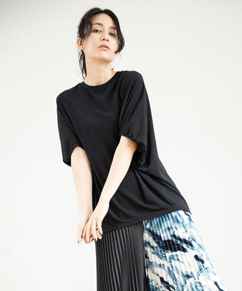  「切替コクーンTシャツ」|Tシャツ・カットソー|BLACK