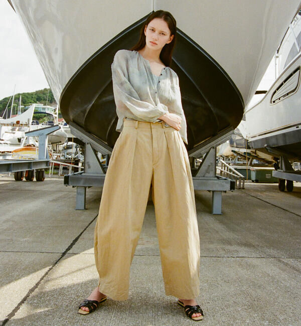  「enrica | リネンボイル 炭染めブラウス WOMEN」|シャツ・ブラウス|