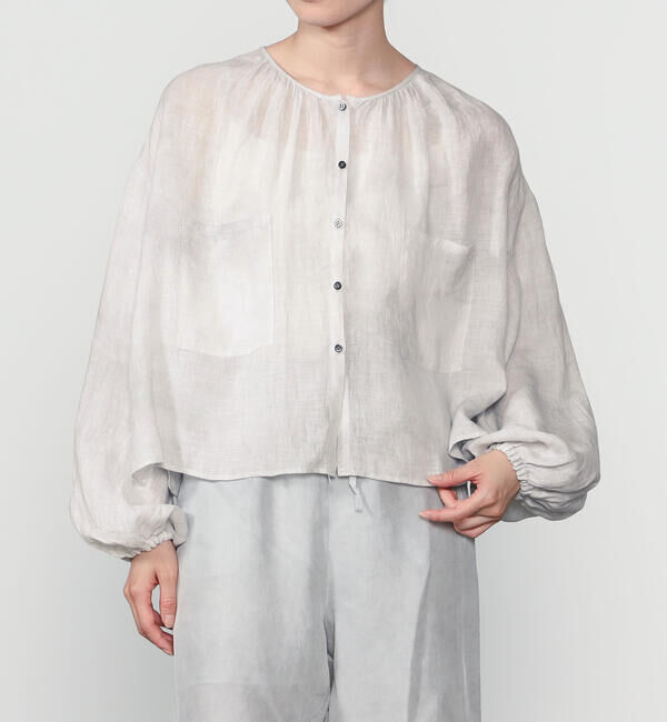  「enrica | リネンボイル 炭染めブラウス WOMEN」|シャツ・ブラウス|