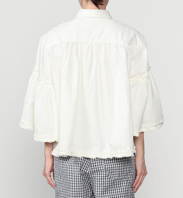  「crinkle crinkle crinkle | ガーメントダイ フリルシャツ WOMEN」|シャツ・ブラウス|