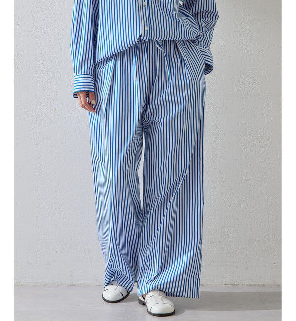  「ストライプパンツ」|チノ|ブルー